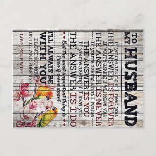 To My Man Gift, Personalised Gift To My Husband Postcard