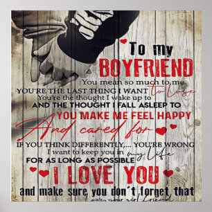 To My Man Gift, Personalised Gift To My Husband Poster
