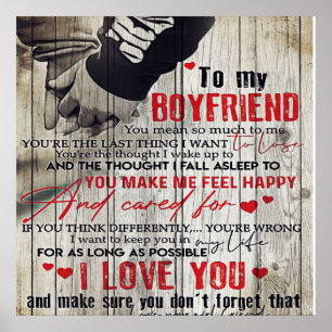 To My Man Gift, Personalised Gift To My Husband Poster