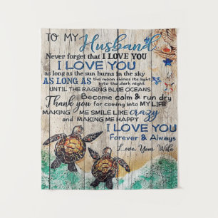 To My Man Gift, Personalised Gift To My Husband Tapestry
