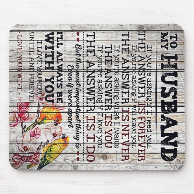 To My Man Gift, Personalized Gift To My Husband Mouse Pad (Front)
