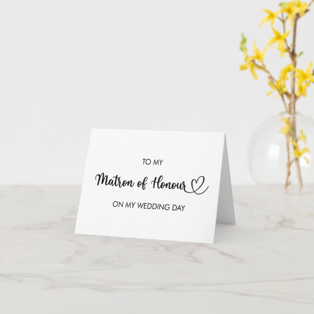 To my matron of honour on my wedding day card (Yellow Flower)