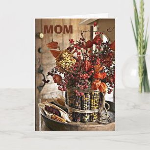 TO MY MOM AT THANKSGIVING-THANKFUL FOR "YOU" MOM HOLIDAY CARD