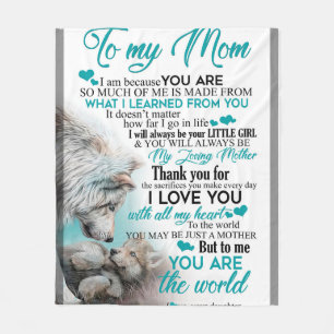 To My Mom wolf blanket, gift for mom blanket