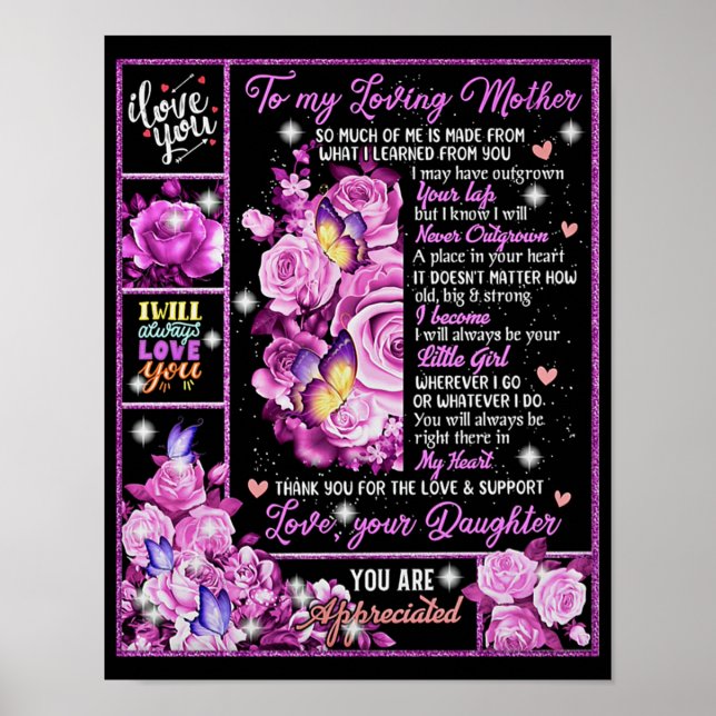 To My Mother Birthday Gift, Love Mum Gift Idea Poster (Front)