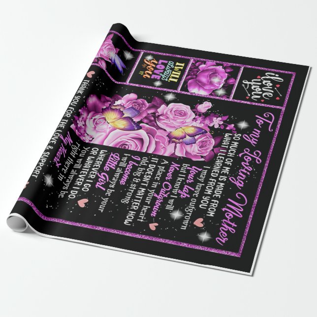 To My Mother Birthday Gift, Love Mum Gift Idea Wrapping Paper (Unrolled)