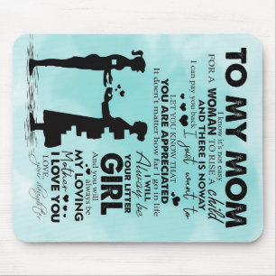 To my mother design Letter to mummy Mouse Pad