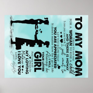 To my mother design   Letter to mummy Poster