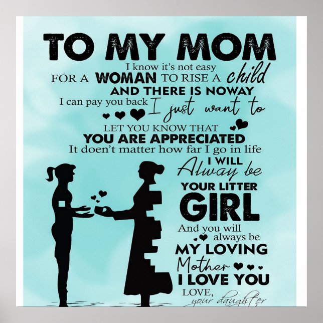 To my mother design | Letter to mummy Poster (Front)