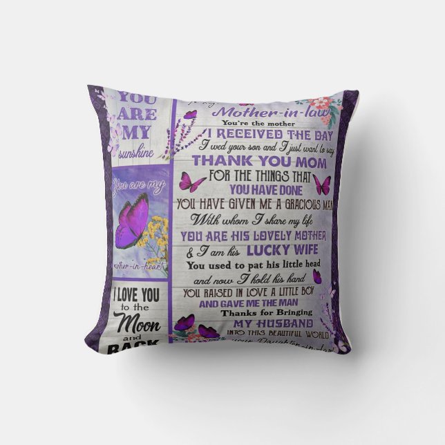 To My Mother- In - Law Gift, Mother Birthday Gift Cushion (Front)