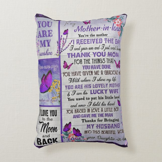 To My Mother- In - Law Gift, Mother Birthday Gift Decorative Cushion (Front(Vertical))