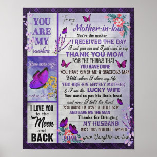 To My Mother- In - Law Gift, Mother Birthday Gift Poster