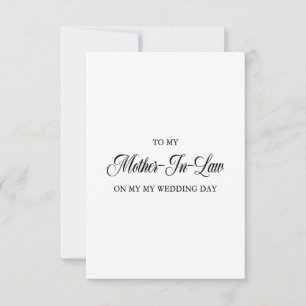 To My Mother in Law on My Wedding Day  Thank You Card
