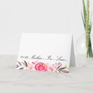 To My Mother-In-Law, Thank You, Wedding Party Thank You Card