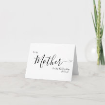 To My Mother on My Wedding Day Elegant Script