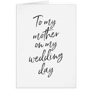 To my mother on my wedding Stylish lettered
