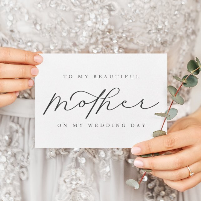To My Mother On My Wedding White Blank Card (Creator Uploaded)