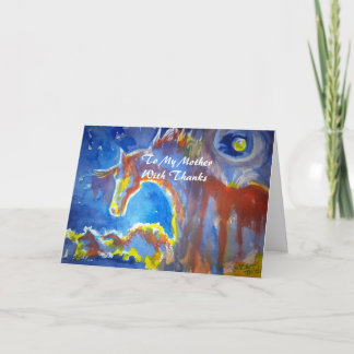 To My Mother, With Thanks - Wild Horse Design Thank You Card