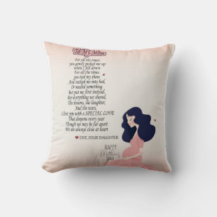 To My Mum For All The Time You Gently Picked Me Up Cushion
