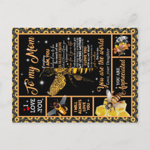 To My Mum Gift, Daughter And Mum, Bee Lovers Gift Postcard