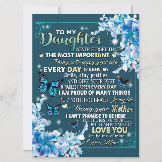 To My Mum Gift,Daughter And Mum,Butterfly Lovers (Front)