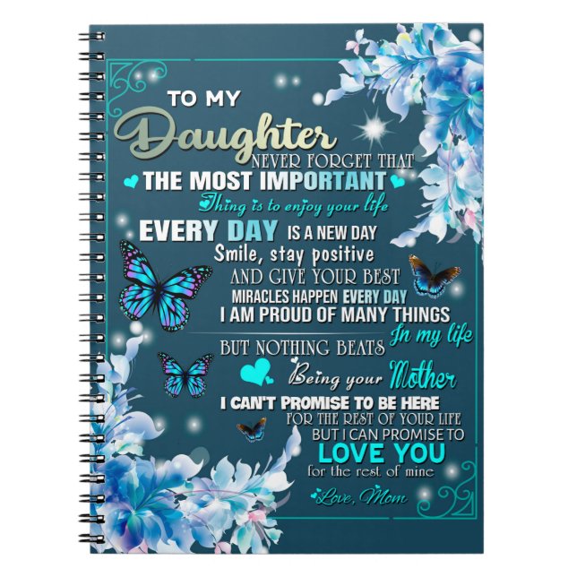 To My Mum Gift,Daughter And Mum,Butterfly Lovers Notebook (Front)