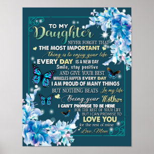 To My Mum Gift,Daughter And Mum,Butterfly Lovers Poster