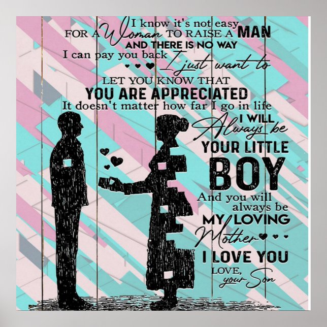 To My Mum, Gift For Mummy, Letter To Mum Poster (Front)