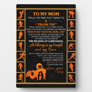 To My Mum Gift, Mum And Son, Ice Hockey Mum Plaque