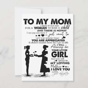 To My Mum Home Decor Gift For Holiday Invitation