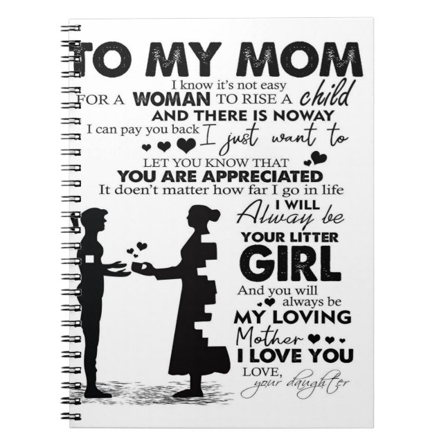 To My Mum Home Decor | Gift For Holiday Notebook (Front)