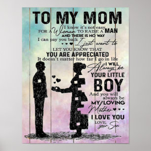 To My Mum Letter, Best Gift For Mummy Poster
