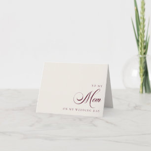 To My Mum On My Wedding Day Message Card