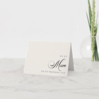 To My Mum On My Wedding Day Message Card