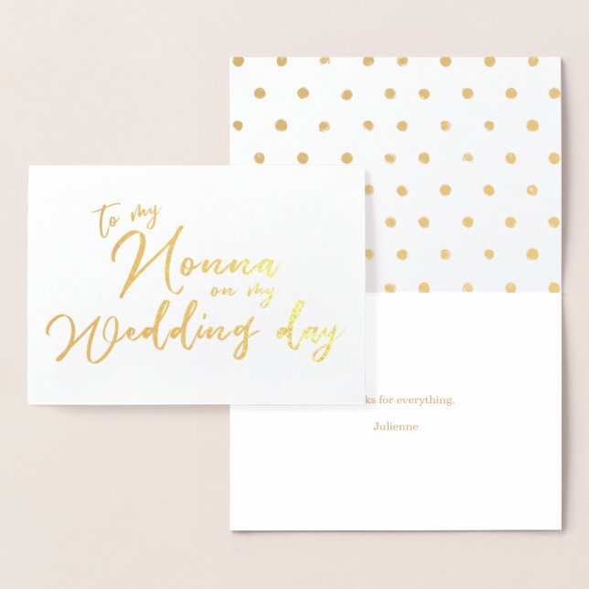 To My Nonna On My Wedding Day Foil Card (Display)