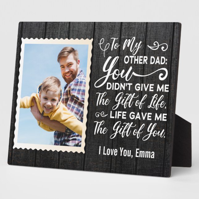 To My Other Dad Appreciation Custom Name & photo Plaque (Side)