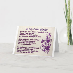 To My Other Mother; Thank You Card