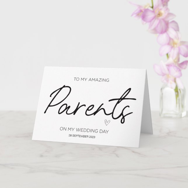 To My Parents Wedding Thank You For Brides Mum Dad Card (Orchid)