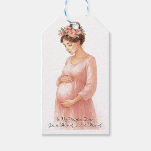 To My Pregnant Queen - Elegant Floral    Gift Tags