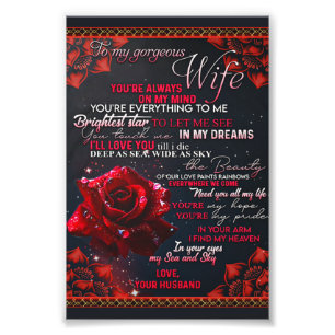 To My Rose Wife Birthday Gift, Couple Wife Gift Photo Print