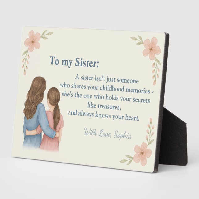 To My Sister – Custom Photo Plaque Gift (Side)