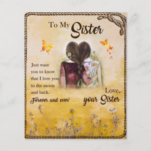 To My Sister Gift,Butterfly Lovers,Floral Siblings Flyer