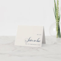 To My Sister In Law On My Wedding Day Card