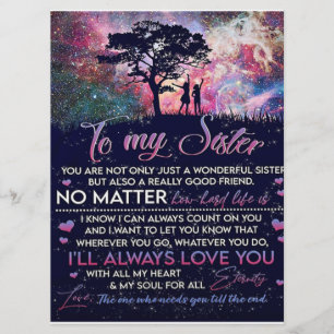 To My Sister Lady Girl Gift, Sister Birthday Gift Menu