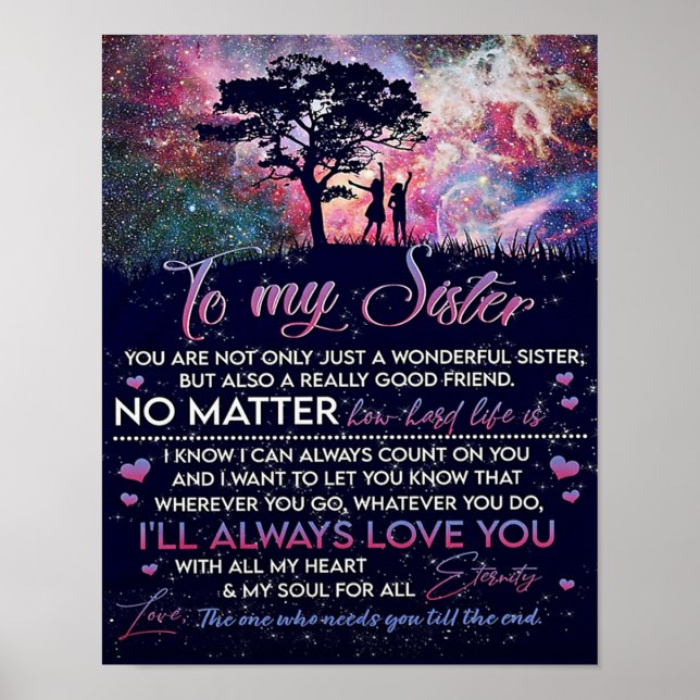 To My Sister Lady Girl Gift, Sister Birthday Gift Poster (Front)