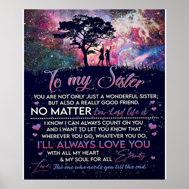 To My Sister Lady Girl Gift, Sister Birthday Gift Poster (Front)