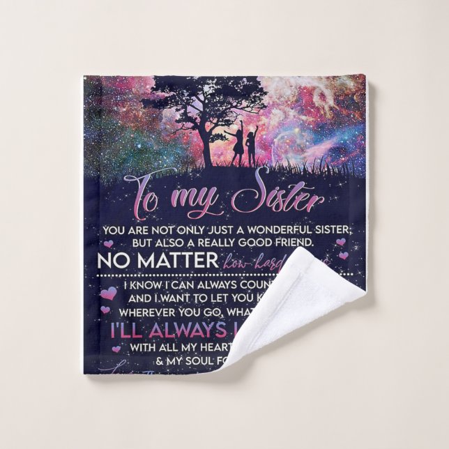 To My Sister Lady Girl Gift, Sister Birthday Gift Wash Cloth (Wash Cloth)
