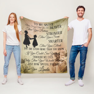 To My Sister Personalise Fleece Blanket