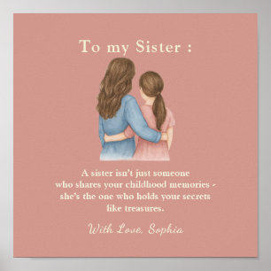 To My Sister – Personalised Photo Message Poster
