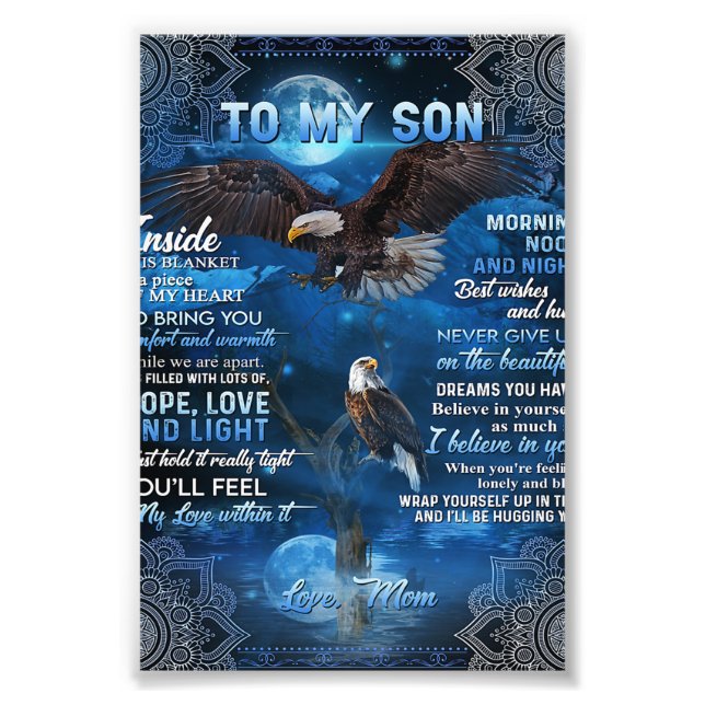 To My Son Birthday Gift, Gift To My Baby Boy Photo Print (Front)